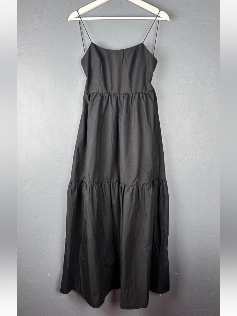 Commense Sz XS Black Backless Maxi Tiered Dress